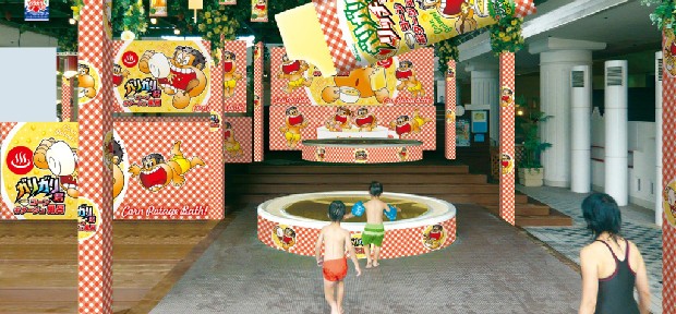 箱根ユネッサンにまさかの登場！GW限定「ガリガリ君コーンポタージュ風呂」