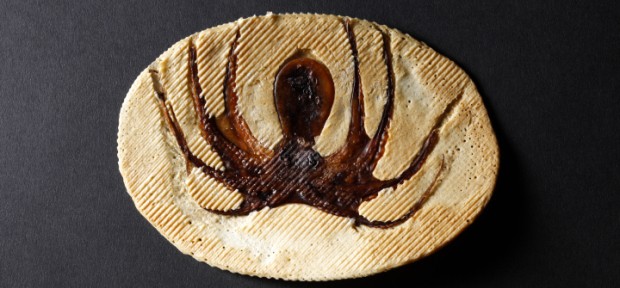 今日のおやつ： おせんべいがお魚のカンヴァスに。 香川・高松の象屋元蔵 「おととせんべい」