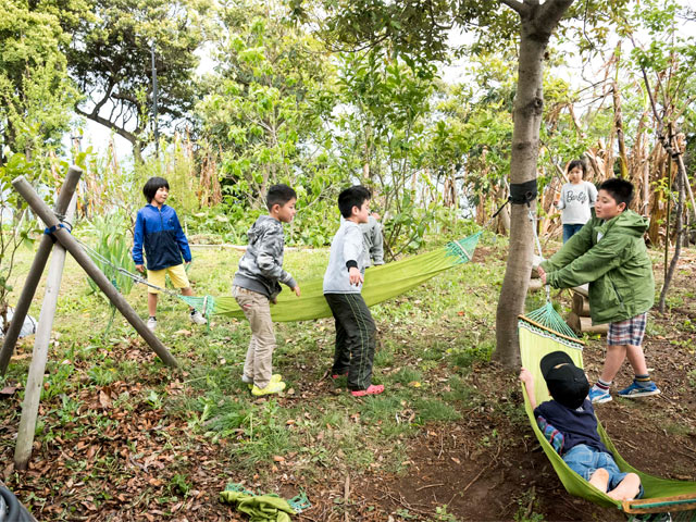 ハンモックでも大はしゃぎ