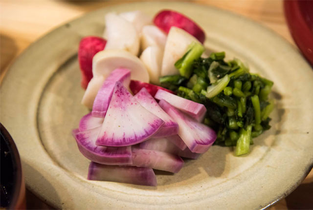 赤かぶと紅芯大根のぬか漬け