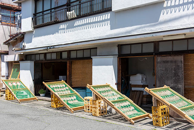 店先で魚を天日干し