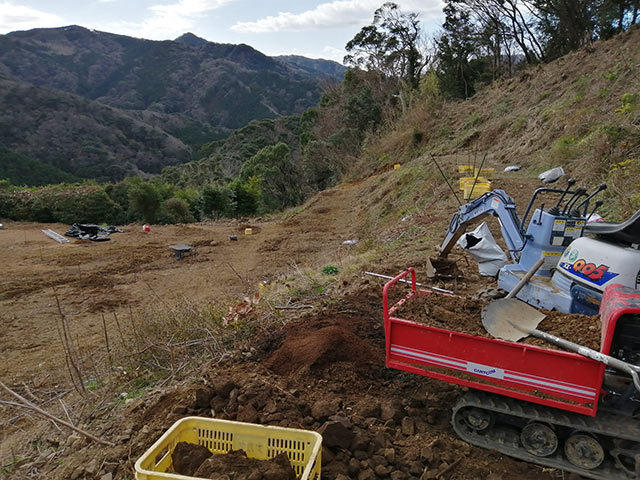 整地に利用した重機たち
