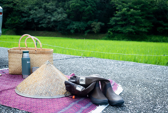 日本野鳥の会・バードウォッチング長靴とスゲ傘
