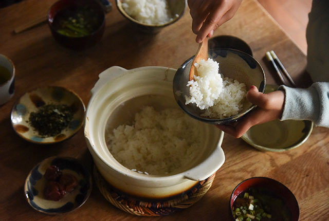 土鍋で炊いたご飯