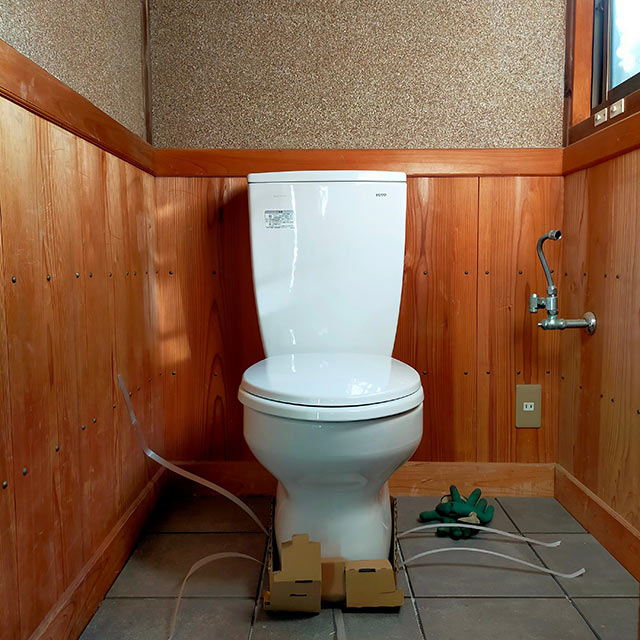 設置されたトイレ