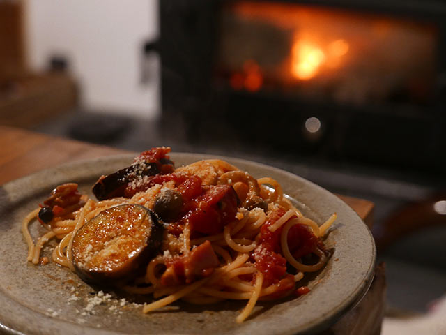 完成したパスタ