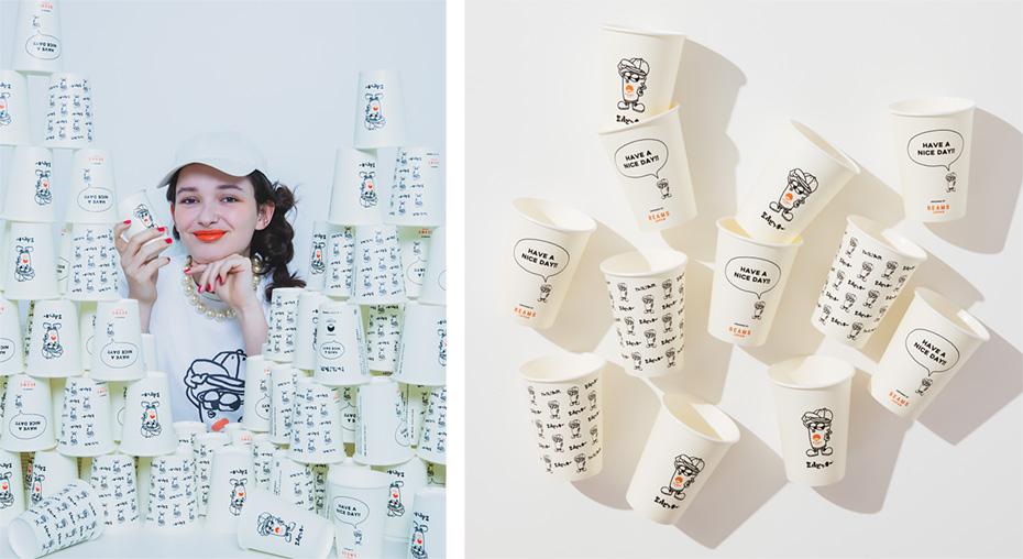 〈トーヨーベンディング〉のマスコット「ミルビッキー」をあしらった自販機とカップ、コーヒーの味も〈BEAMS JAPAN〉が監修。豆を贅沢に使った濃厚なブレンドやラテで、名古屋らしい深みのある味わいが楽しめる。
