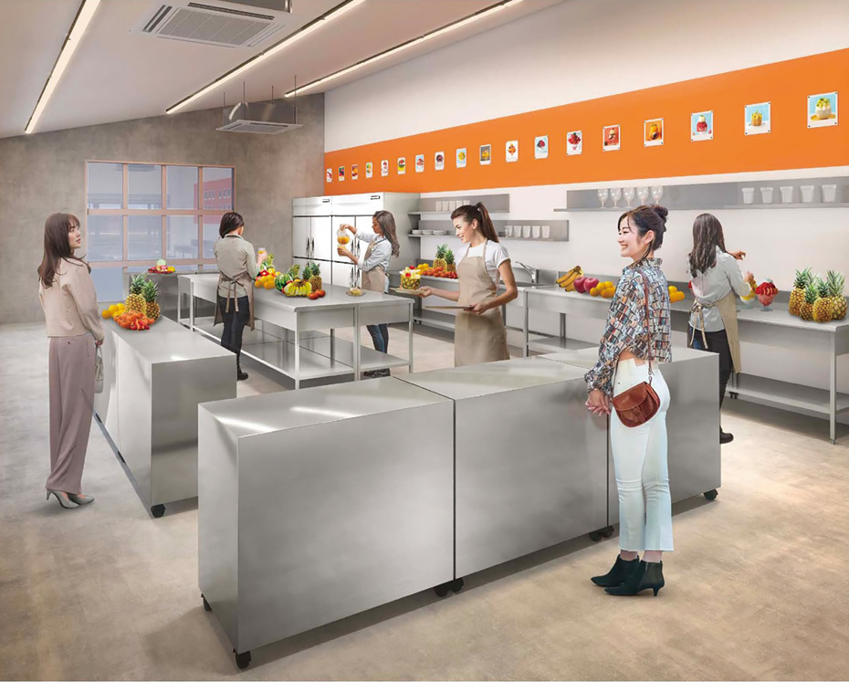 堀内果実樹園「Land」の加工場、ワークショップ室、かき氷ラボ