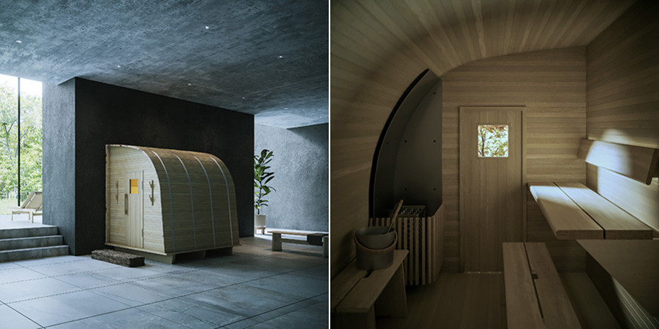 ハーフドーム型構造が空間の一体感と心地よさを生む