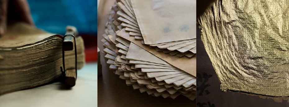 金沢の工房で製造される「縁付金箔」。ユネスコ無形文化遺産の技を、現代へと受け継ぐ。