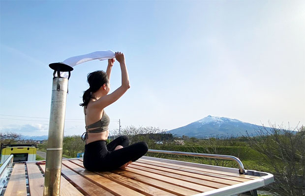 岩木山を望みながら“ととのう”ことも。