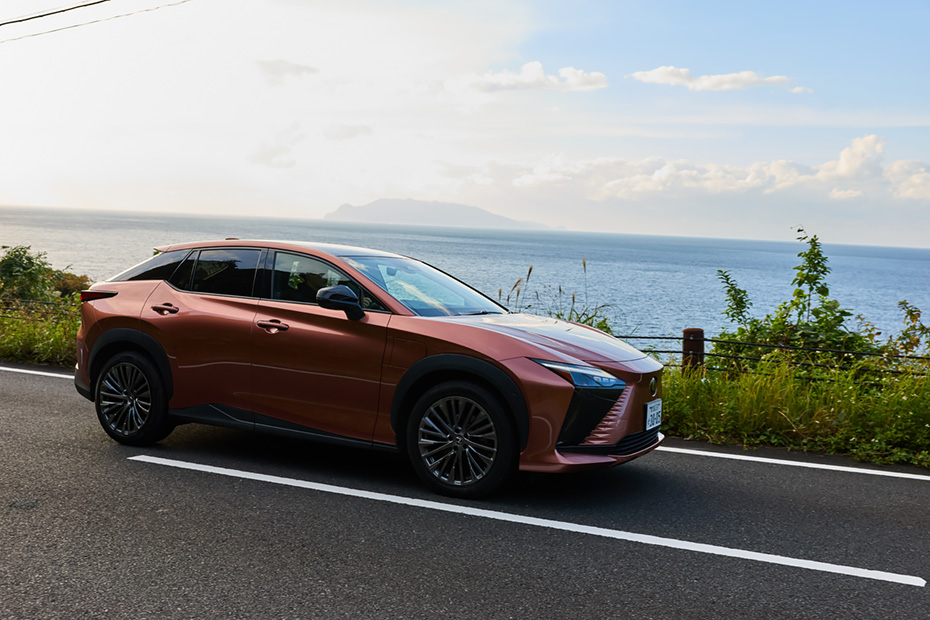 屋久島の美しい陽光の中、クリーンなドライブを楽しむ。