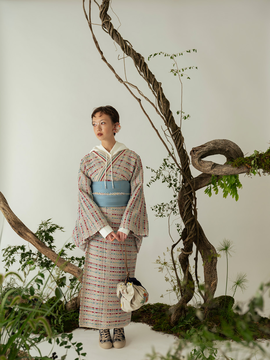 ゆかた / インレイ編みニット: ecru／99,000円（税込）