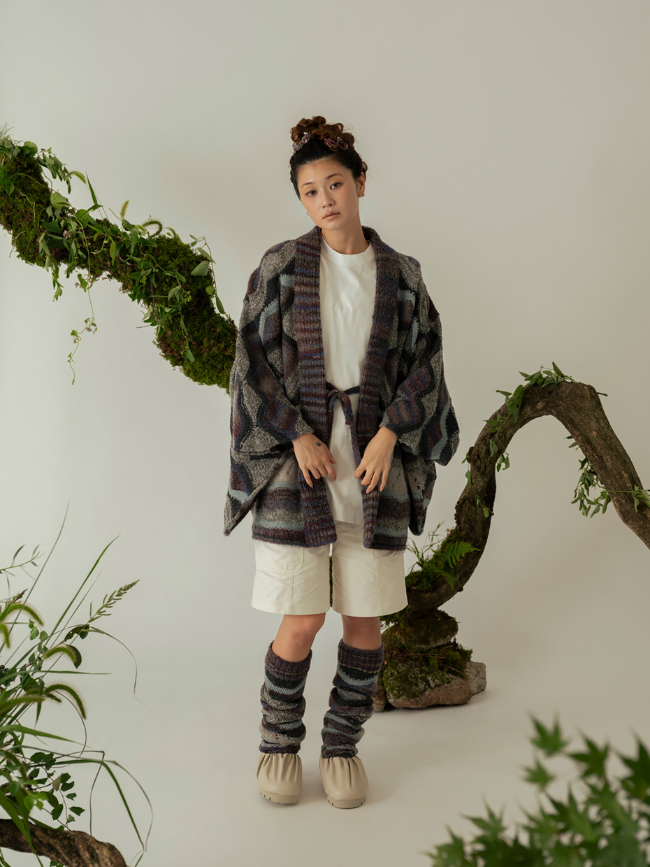 羽織 / Fair Isle knit: purple／71,500円