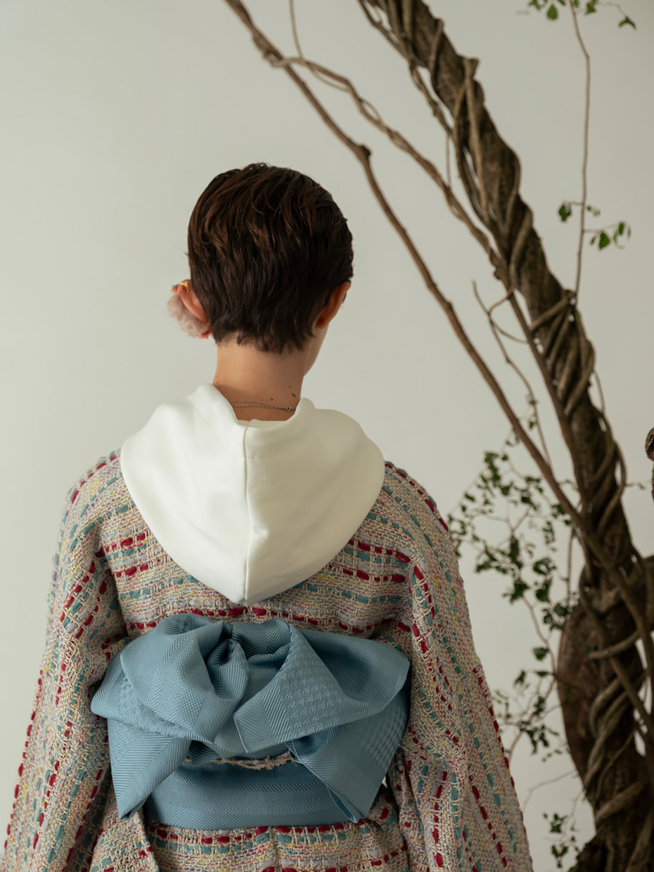 ゆかた / インレイ編みニット: ecru／99,000円（税込）