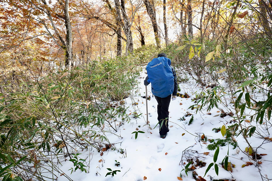 目屋マタギの小池幸雄さん。「マタギ舎」では様々なツアーがあり、山の中での貴重な体験ができる。